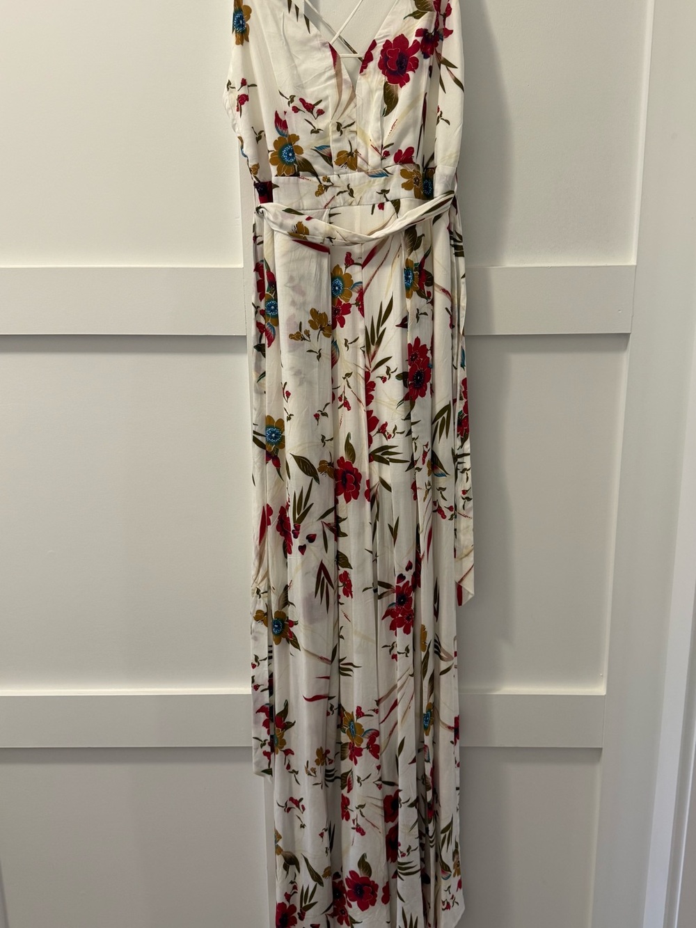 Cals White Floral Romper with Back Strappy Detailing